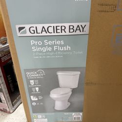 GLACIER BAY- 12 inch Rough In Two-Piece 1.28 GPF Single Flush Elongated Toilet in White Seat 