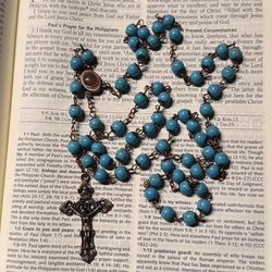 Turquoise Rosary - Catholic