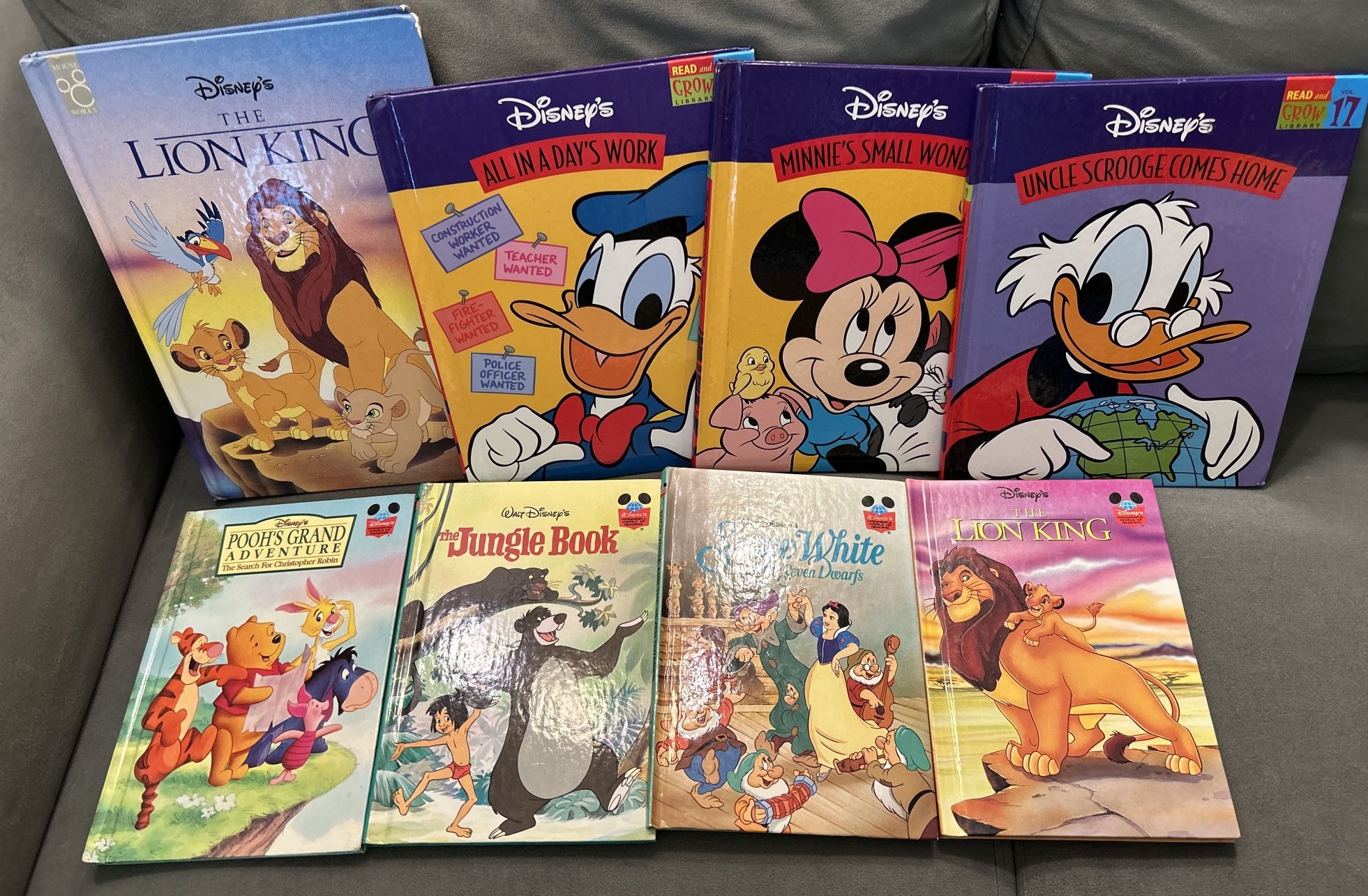 EXCELLENT LOT OF 8 DISNEY HARDCOVER BOOKS