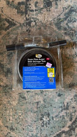 Drain Pipe Auger With Storage Tote