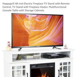 Happygrill 48 inch Electric Fireplace TV Stand with Remote Control