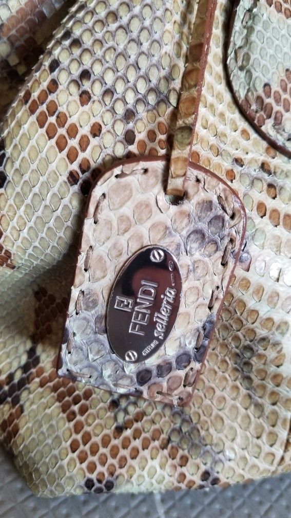 Fendi Hand Bag Python Snakeskin