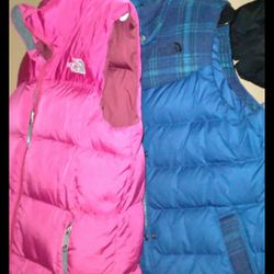 The North Face Puffer Vest $125 each or N.F Puffer Coat $165 Women size M or L.  Also have Mens N.F jackets 