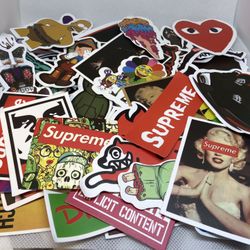 50 Skateboard stickers lot  Assorted vinyl laptop luggage decal door longboard 