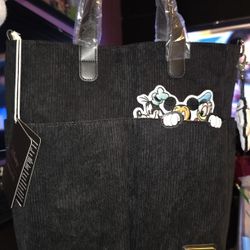 Brand New! Loungefly Disney Mickey & Friends Peeking Pocket Corduroy Tote Bag
