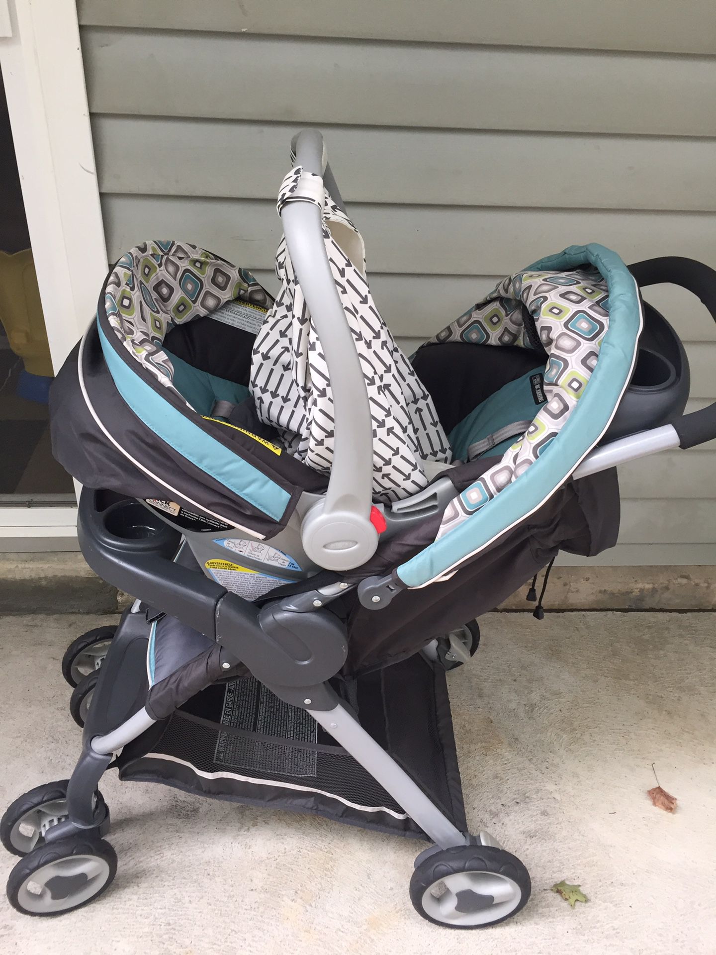 Stroller with rear facing car seat