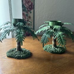 Palm Tree  Candle Holders