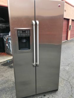 refrigerator brand GE measures 36 in width and 70 in height 3 months warranty delivery and installation