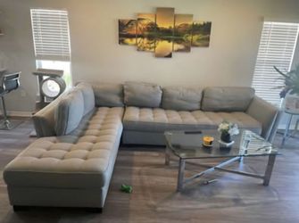 Gray Fabric Sectional Sofa