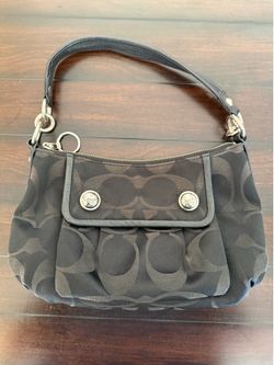 Coach Signature Hobo Handbag Black