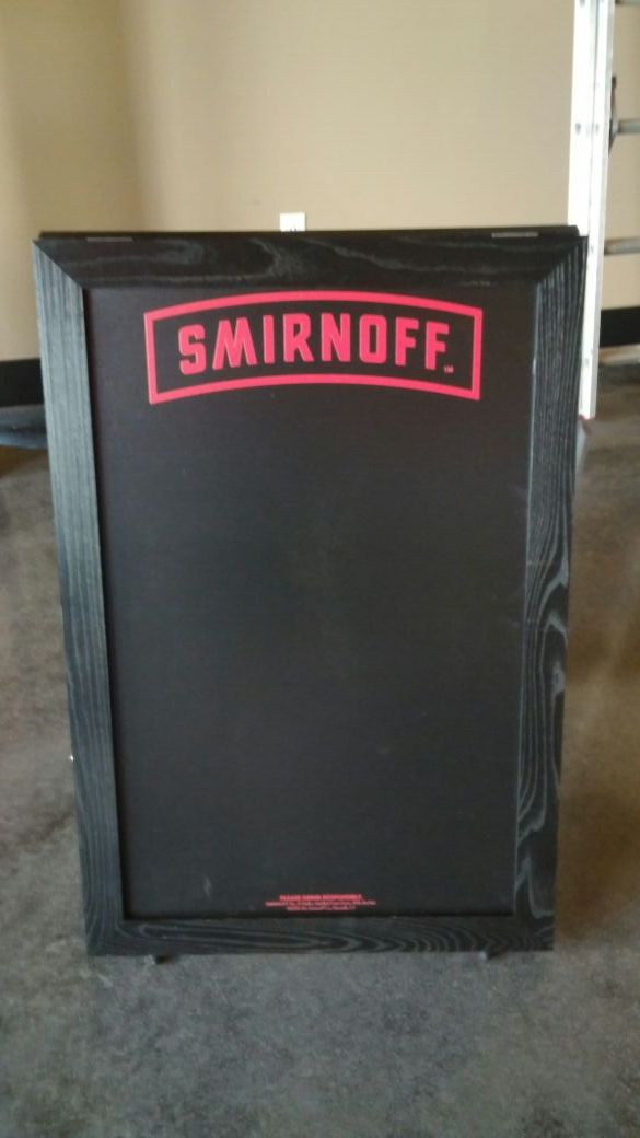 Smirnoff 2 sided chalkboard