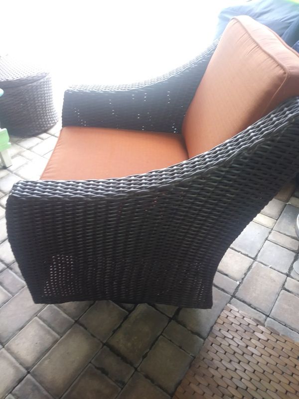 Patio Furniture Double Set Couch One Chair And Swivel Patio Furniture Double Set Couch One Chair And Swivel Ratten Palm Decor On Sides Of For In Orlando Fl Offerup