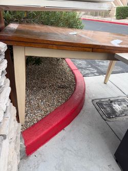 Wood Top Dining Table with Painted Legs