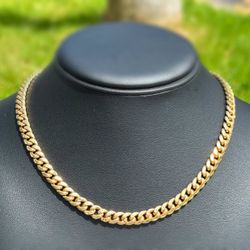 Jewelry 10k Hollow Yellow Gold Cuban link 16.00” Chain necklace 19.00 grams 6.70mm