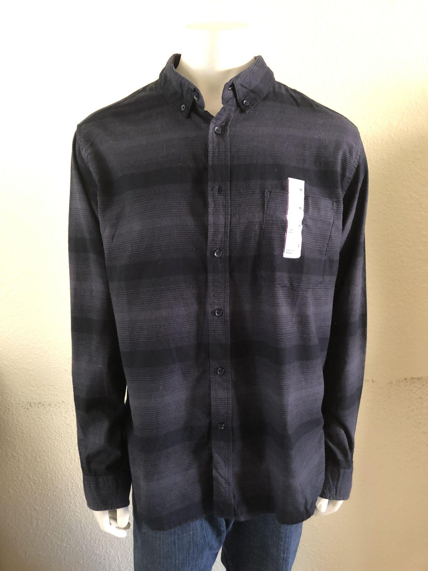 Goodfellow & Co Men's Striped Button Down Flannel Shirt Size XL  NEW