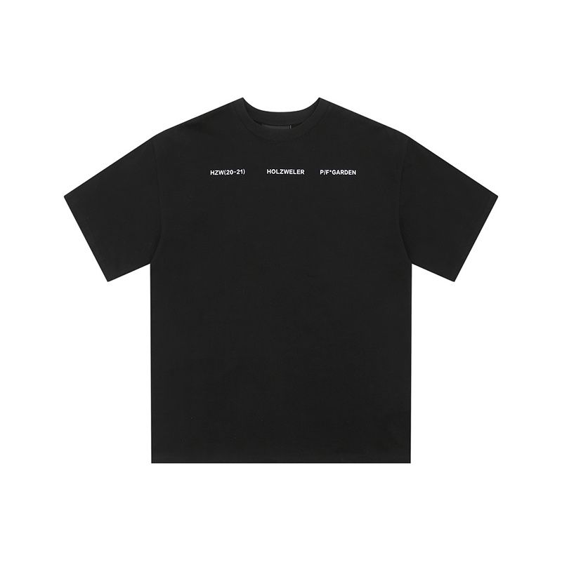 Team Wang Slogan Letter Print Short Sleeve T-Shirt Black