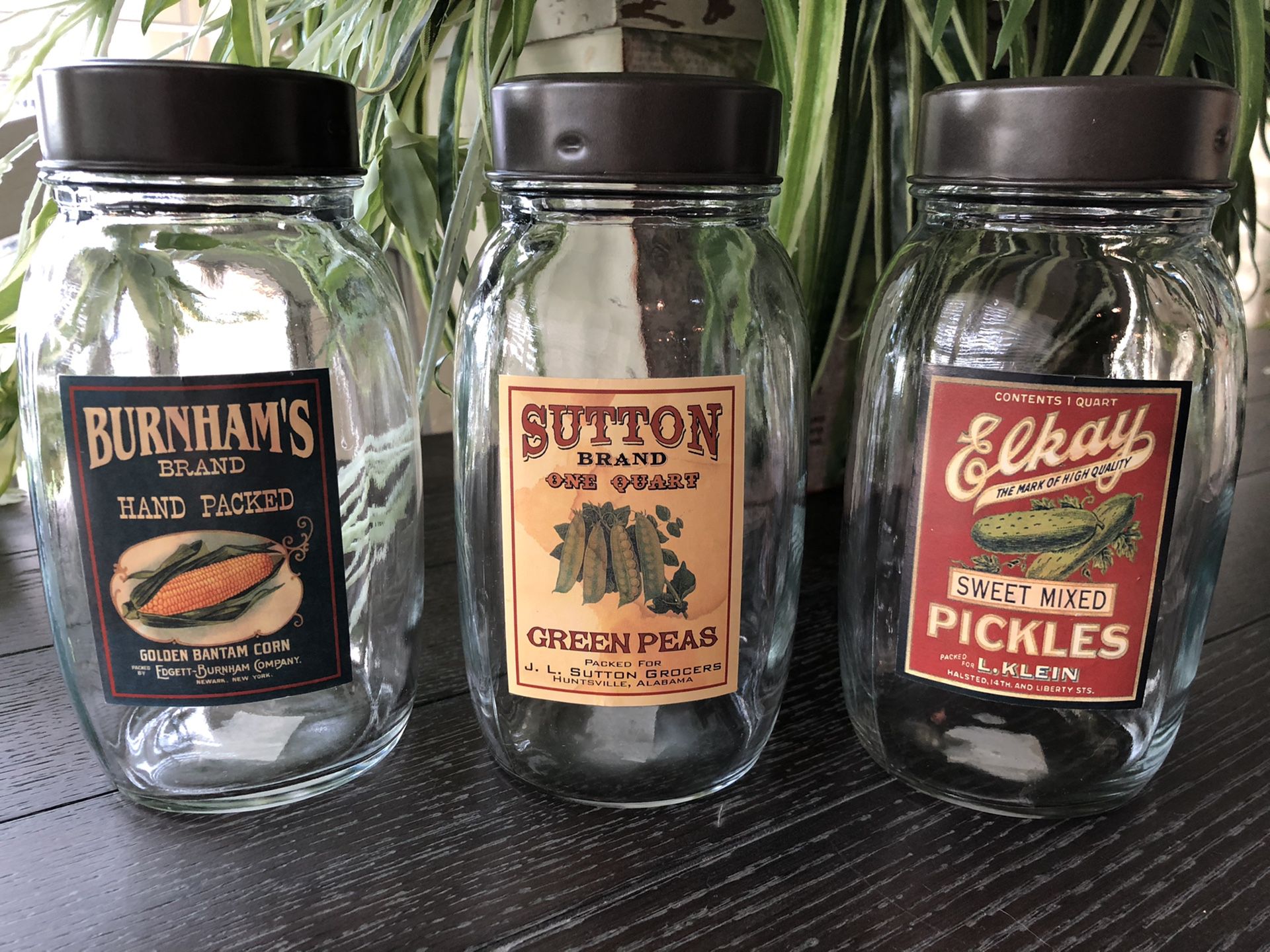 Set of 3 decorative mason jars