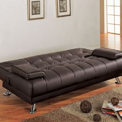 Brown Leather Futon