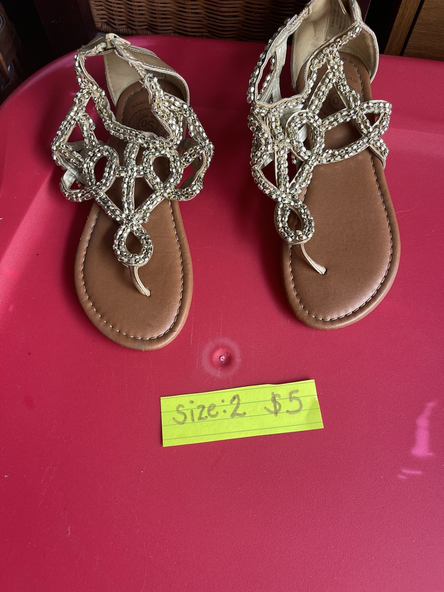 Girls Sandals Size 13, 1, 2 - Size And Price On Picture