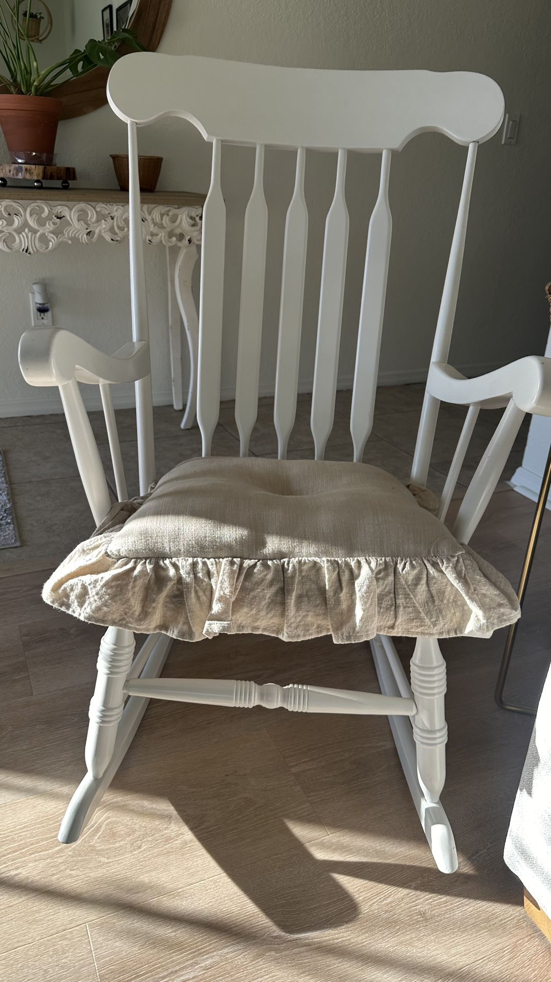 Rocking Chair - White Wooden Chair