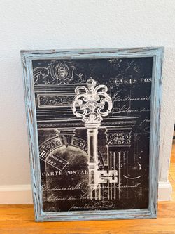 Vintage Carte Postale Key Wall Art