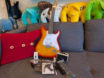 NEW Strat style HSS electric guitar complete beginner kit