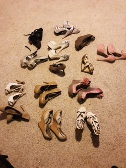 Lots of nude tan blush white shoes heels wedges Steve madden BCBG