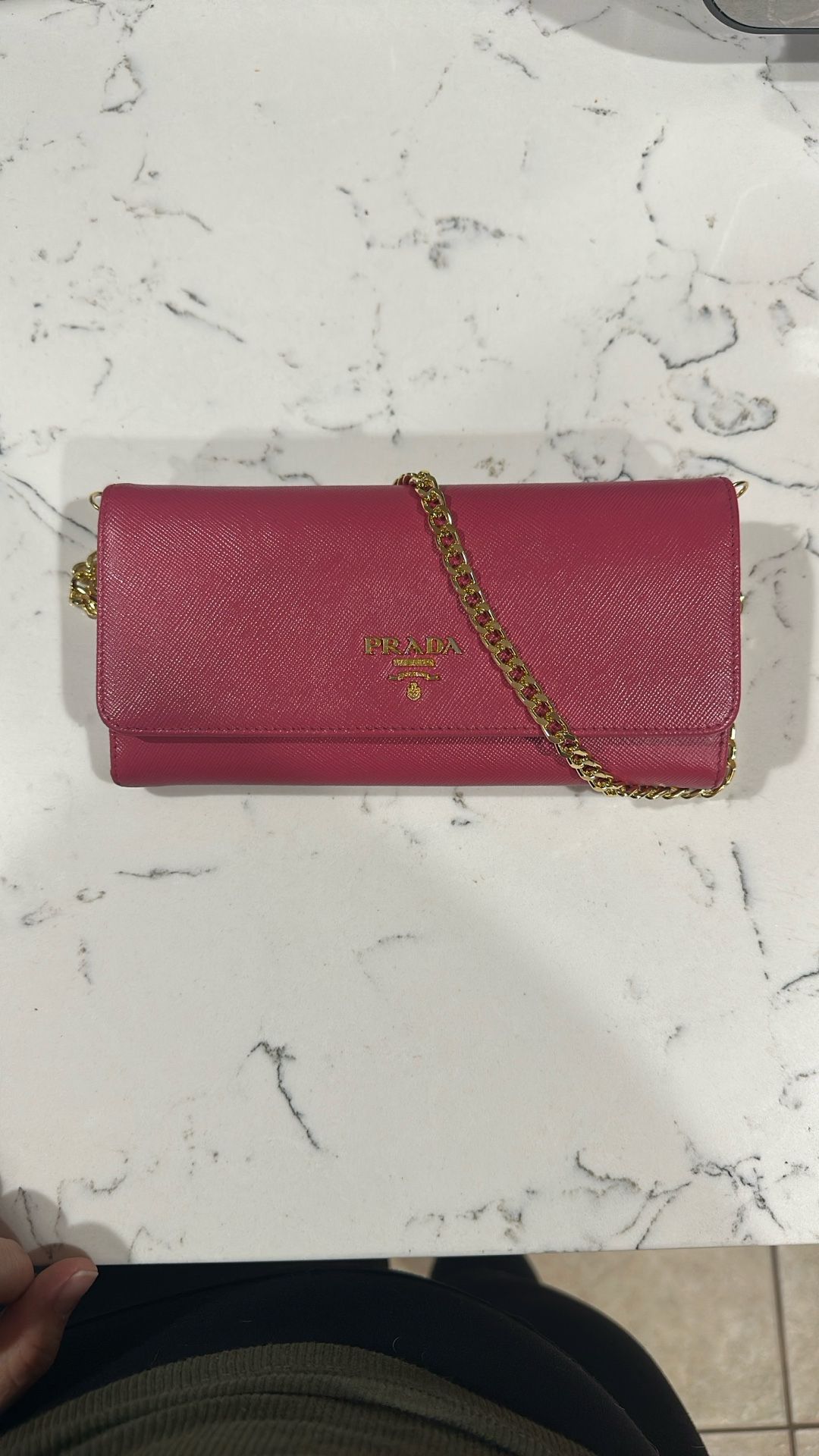 Prada Pink Saffiano Wallet