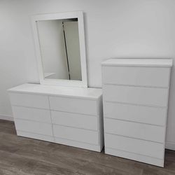 Dresser Whit Mirror And Chest - Cómoda Con Espejo Y Gavetero 