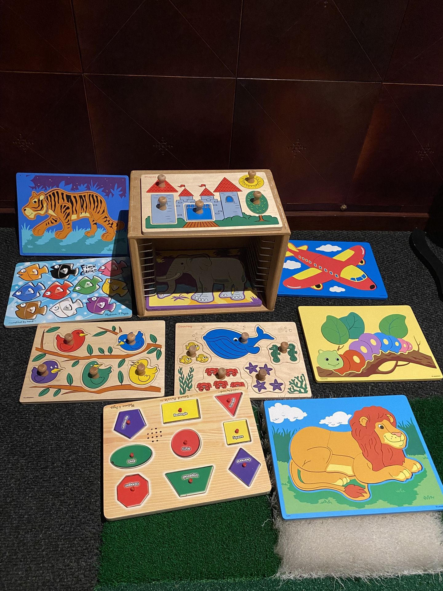 Wood Case With 10 Puzzles Toddler Melissa & Doug