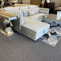 Glam Light Grey Sectional 🔥