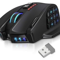 UtechSmart Venus Pro Wireless RGB MMO Gaming Mouse 16000 DPI 16 Btn New
