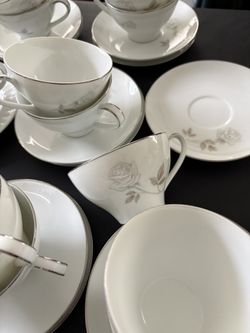 Set Of 10 Noritake Vintage Teacups With Saucers
