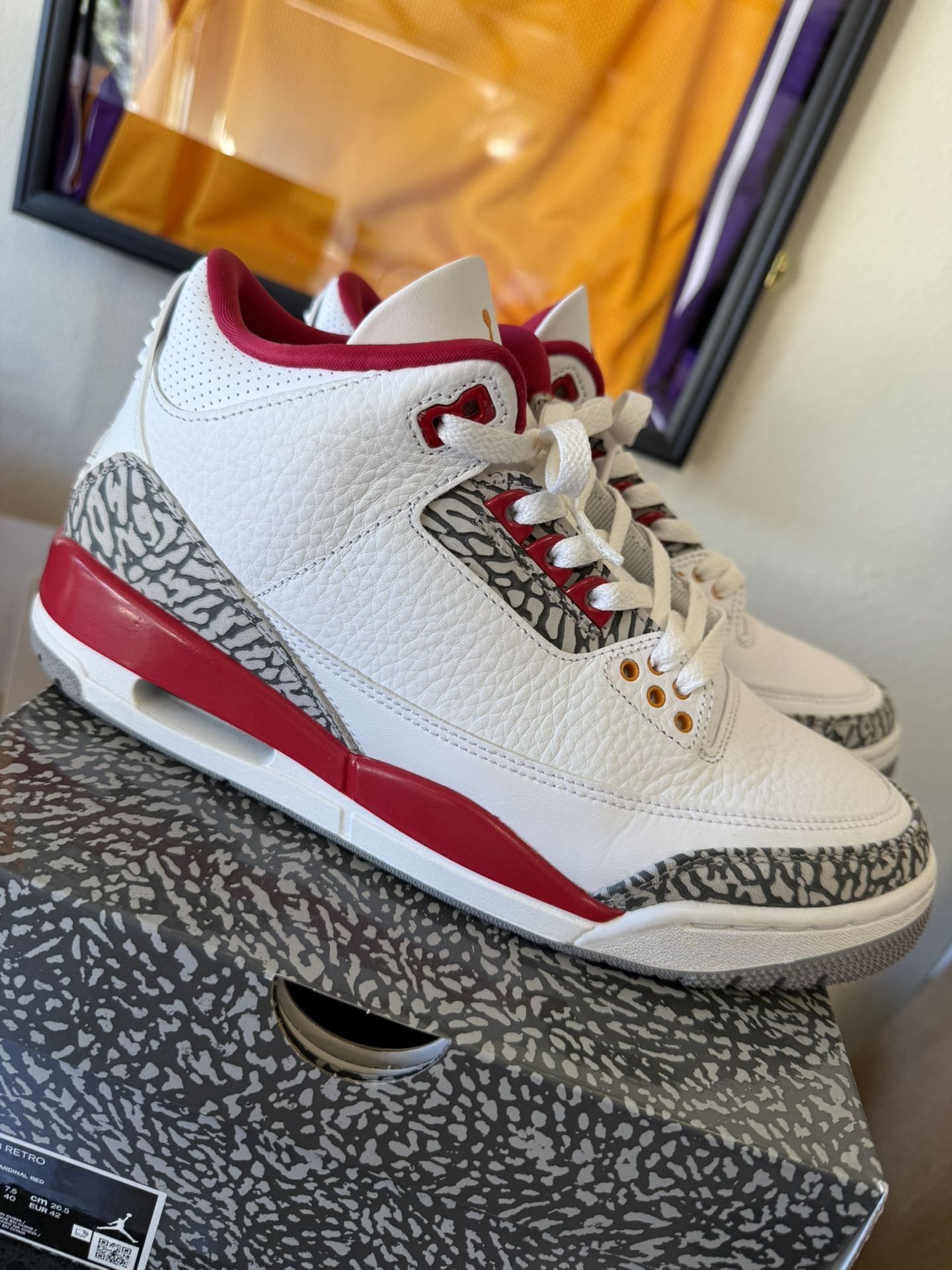 Air Jordan 3 Retro Cardinal Red Men’s Sz 8.5
