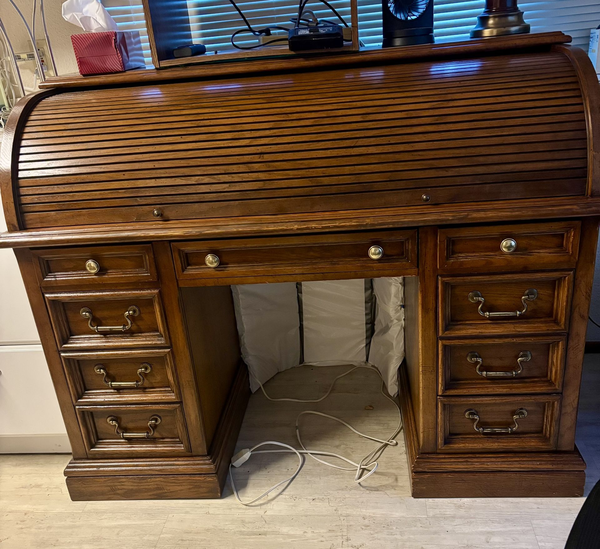Oak Roll Top Desk