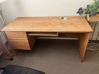 Oak Computer Desk & Chair