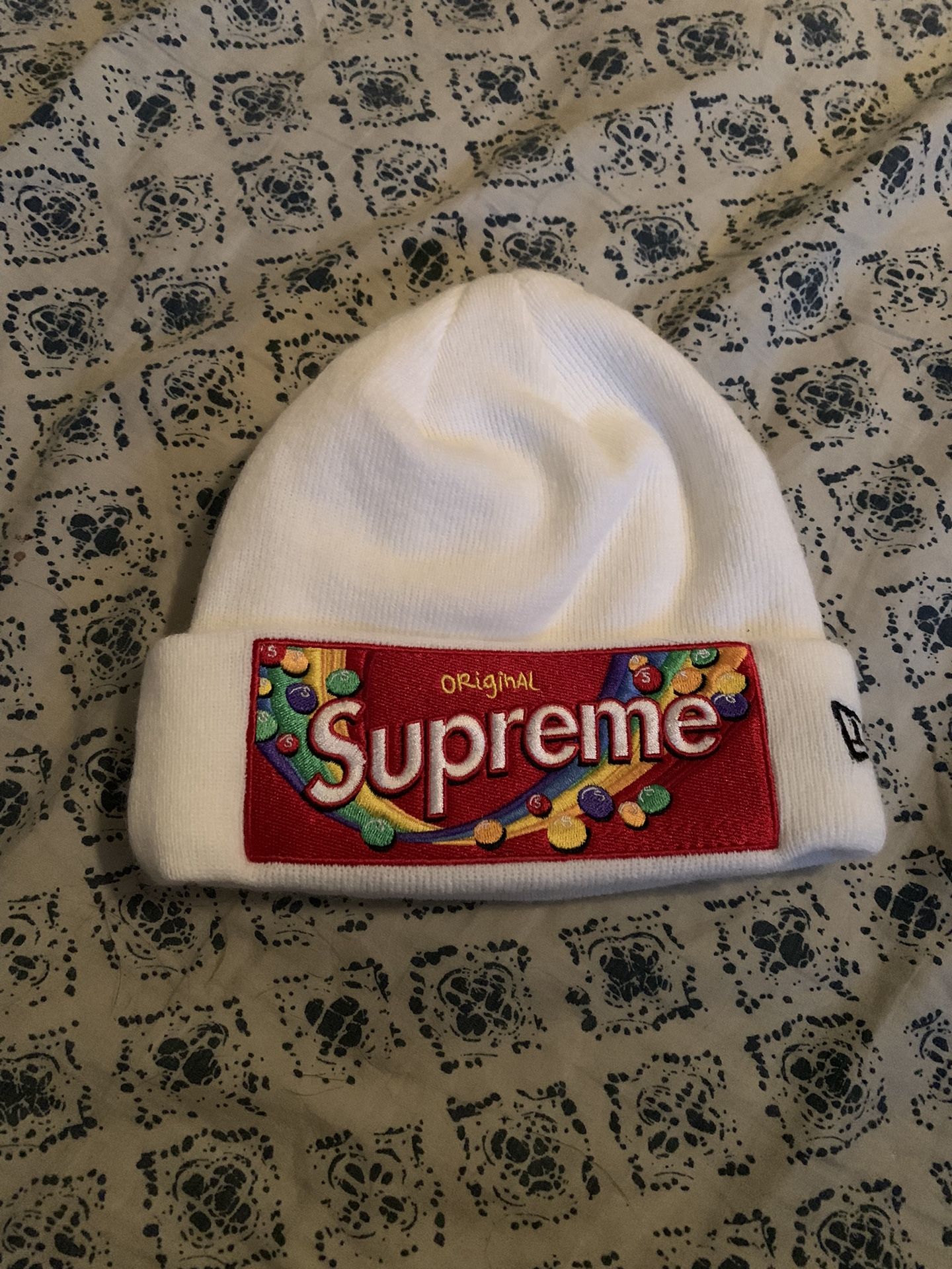 Supreme x Skittles White Beanie