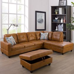 New Sectional + Storage Ottoman  — Left or Right Chaise — Delivery Only