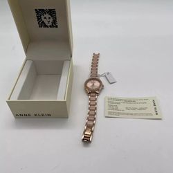 Anne Klein Women's Resin Bracelet Watch Rose Gold New With Tags
