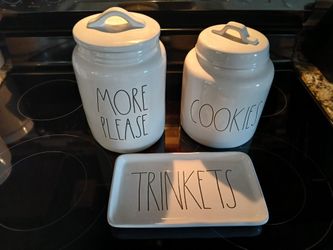 Rae DUNN canisters And Tray