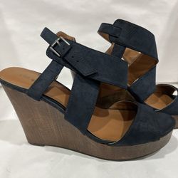 Indigo Rd Navy Wedge Sandals Size 8.5Womens Platform Shoes Heels Irkarla Classic