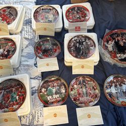 Manchester United Soccer (football) Commemorative Plates W COA  Danbury Mint 