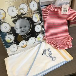 Newborn Baby Boy Bundle (Onesie, Frame and Towel)