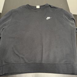 Nike Black Crew Neck Sweater Hoodie XL Unisex Warm Fitness Running Exercise 