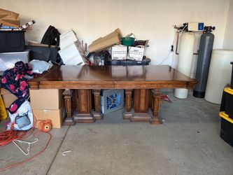 Large Antique Wood Dining Table