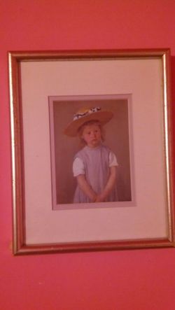 VINTAGE..GIRL WITH STRAW HAT..