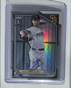 Kash Mayfield Autographed 2024 Bowman Chrome Refractor 1st! Padres 1st Round Draft Pick