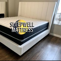 NEW QUEEN BED FRAME WITH MATTRESS 