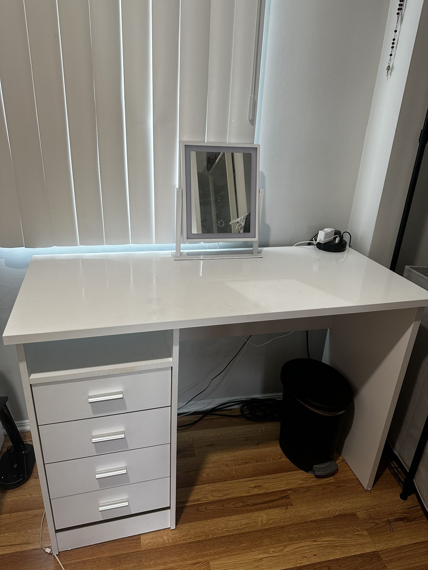 White office desk