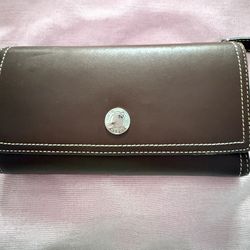 COACH LEATHER CHECKBOOK WALLET